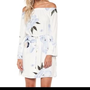 NWT DEX BRAND WATERCOLOR FLORAL PRINTED OFF-SHOULDER DRESS